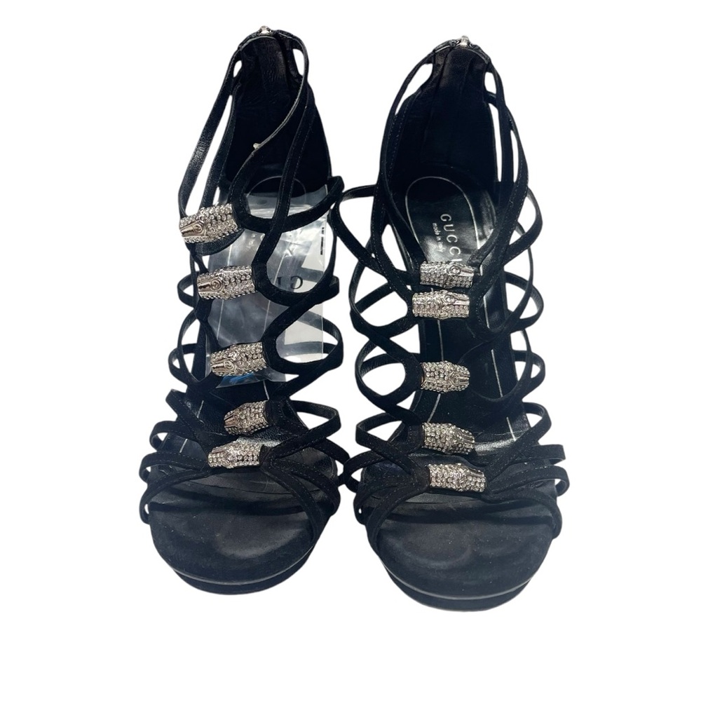 Gucci Jenna Caged Platform Sandal Heels Size 37 1/2 - Picture 4 of 8